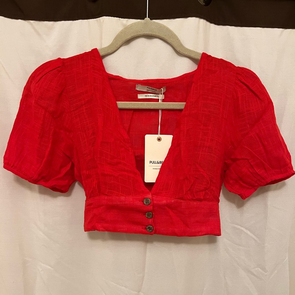 NWT Pull&Bear Red Crop Top